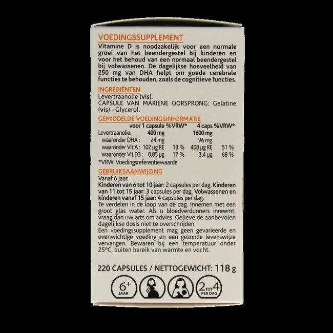 Levertraanolie 220 Capsules