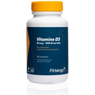Fittergy Vitamine D3 25mcg met zink 180 Tabletten