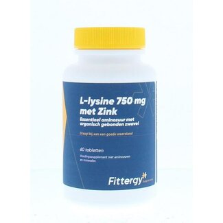 Fittergy L-Lysine 750mg met zink 60 Tabletten