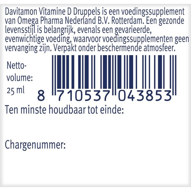 Vitamine D druppels  25 Milliliter