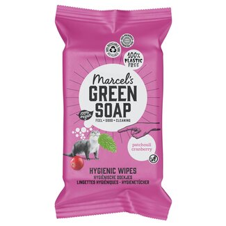 Marcel's Green Soap Cleansing wipes patchouli & cranberry 60 Stuks