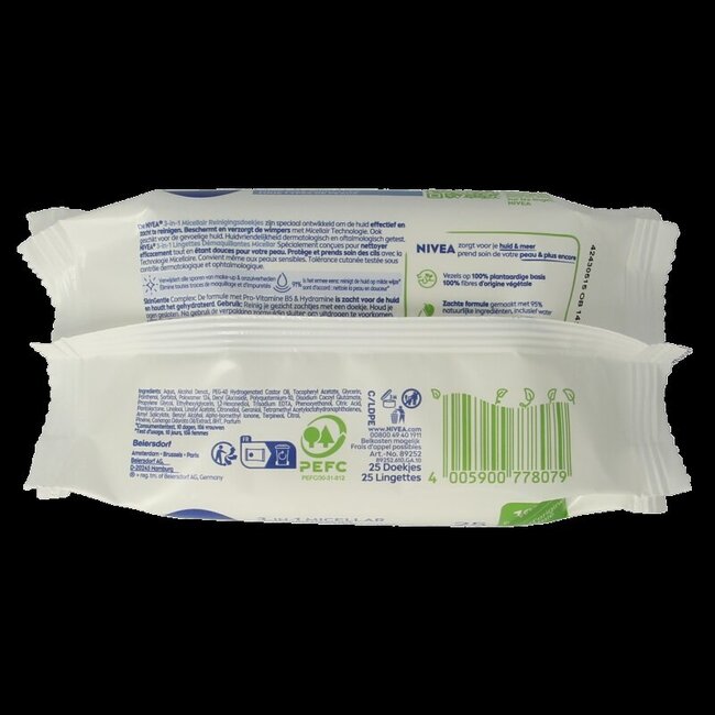 3-in-1 verzorgende micellair reindoek 25 Stuks