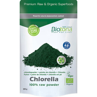 Biotona Chlorella & spirulina raw powder bio 200 Gram