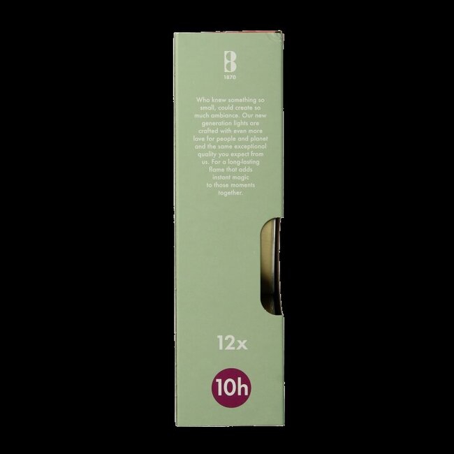 Maxi lichten 10uur wit met gouden cup 12 Stuks