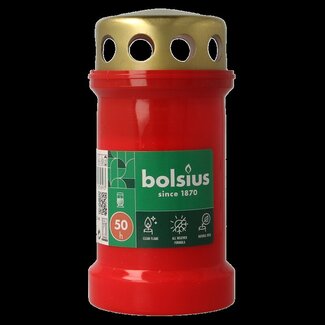 Bolsius Bougie de commémoration n°3 rouge avec couvercle 1 pièce