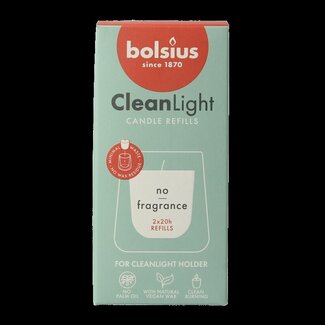 Bolsius Recharge Clean Light sans parfum, lot de 2