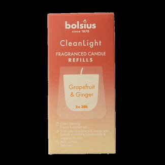 Bolsius Recharge Clean Light lot de 2 Pamplemousse / Gingembre 212 g