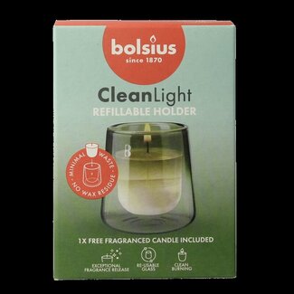 Bolsius Kit de démarrage recharge parfumée Clean Light gardénia 270 g