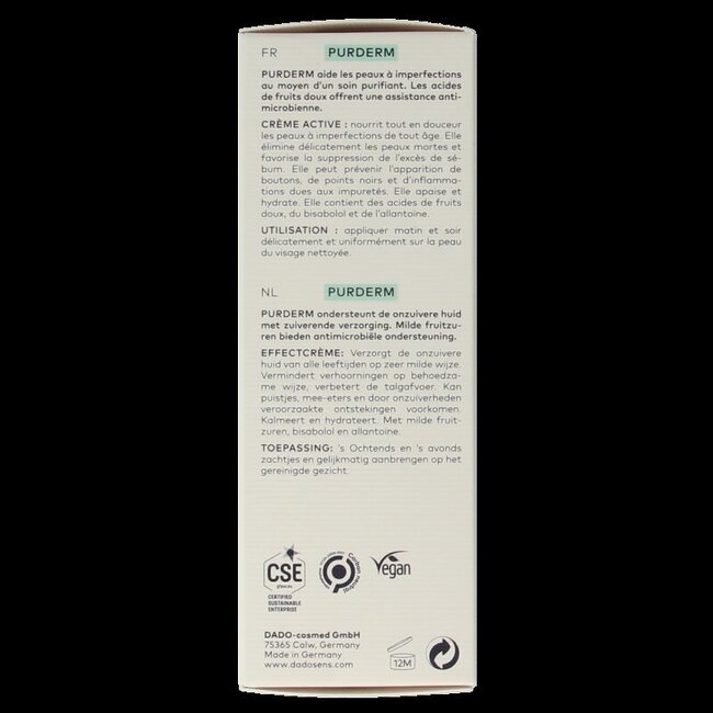 Purderm normalizing cream bio 50 Milliliter