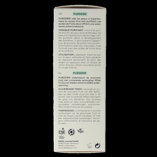 Purderm cleansing tonic bio 150 Milliliter