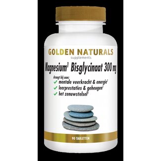 Golden Naturals Magnesium bisglycinaat 300mg 90 Tabletten