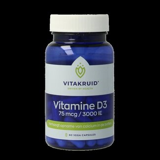 Vitakruid Vitamine D3 75 mcg / 3000 IE 60 Vegetarische capsules