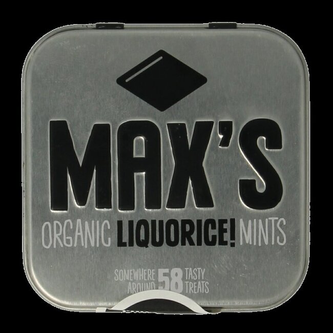 Liquorice blikje vierkant bio 35 Gram