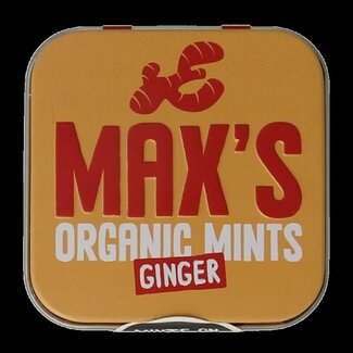 Max mints Boîte carrée de pastilles au gingembre bio 35 g