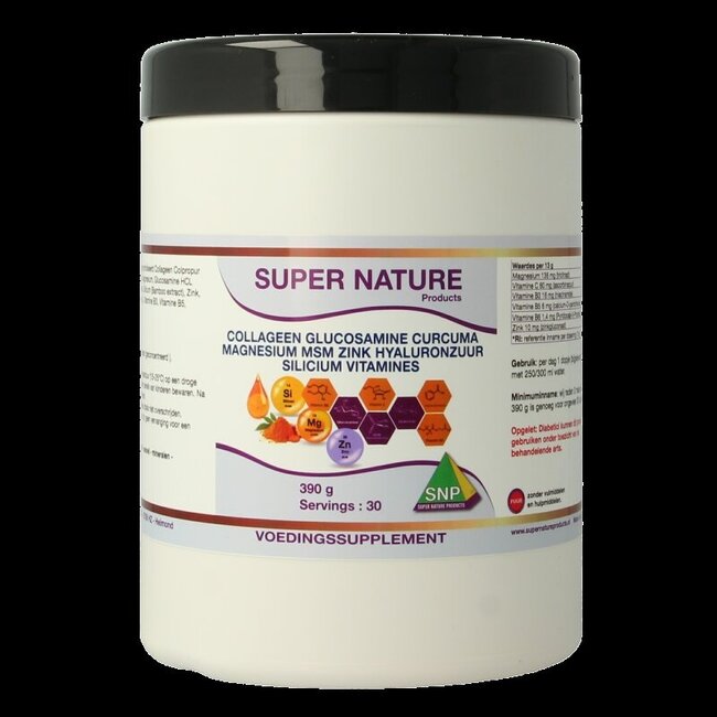 Collageen glucosamine curcuma magnesium MSM 390 Gram