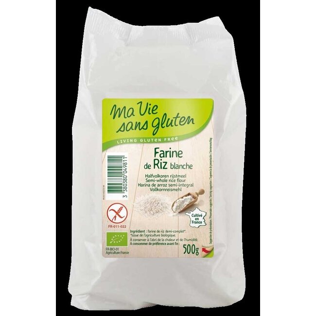 Rijstmeel wit glutenvrij bio 500 Gram