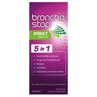 Bronchostop Sirop contre la toux direct nuit 5 en 1 120 ml