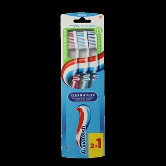 Aquafresh Tandenborstel clean & flex medium 3 Stuks