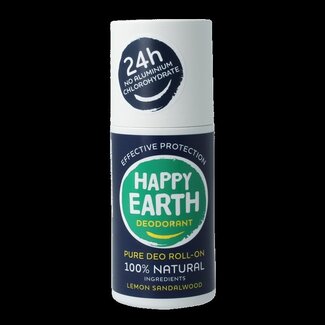 Happy Earth Déodorant roll-on Pure Protection pour homme 75 Millilitres