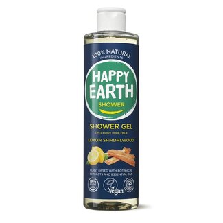 Happy Earth Pure showergel lemon sandalwood 300 Milliliter