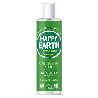 Happy Earth Pure deodorant spray cucumber matcha refill 300 Milliliter