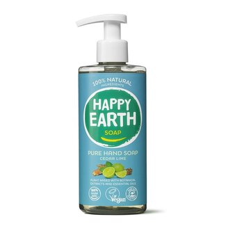 Happy Earth Pure hand soap cedar lime 300 Milliliter