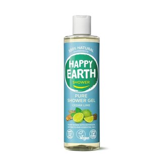 Happy Earth Pure showergel cedar lime 300 Milliliter