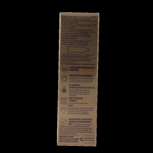 Préservatifs Durex Nude Extra Lubrifiés - 10 unités