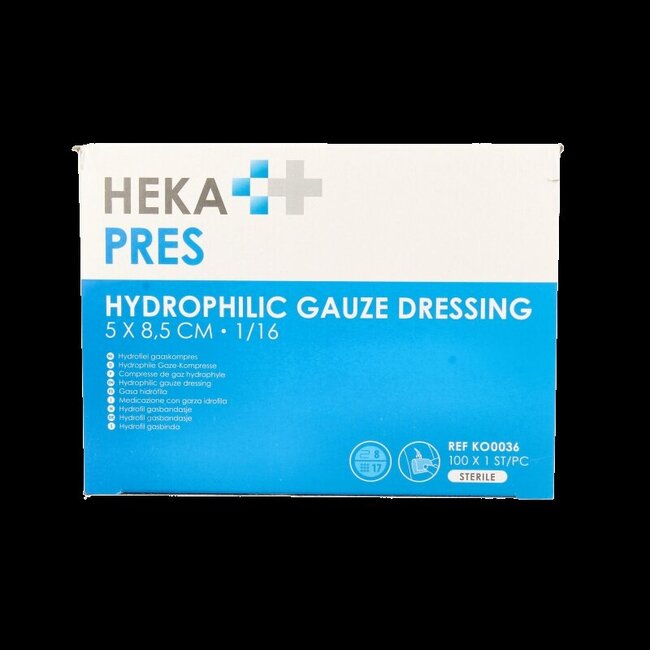 Compresse de gaze hydrophile 5 x 8,5 100 pièces