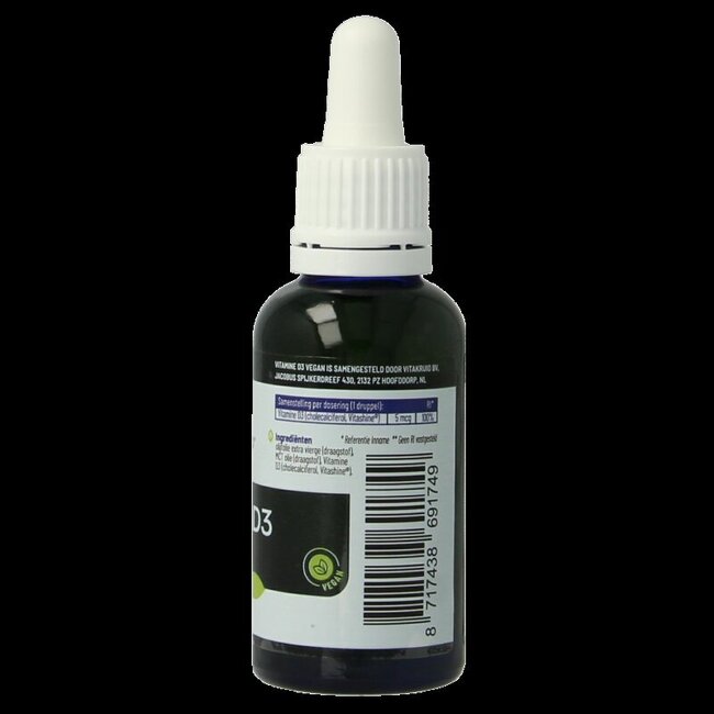 Vitamine D3 Vegan Vitashine 5 mcg par goutte 30 Millilitres