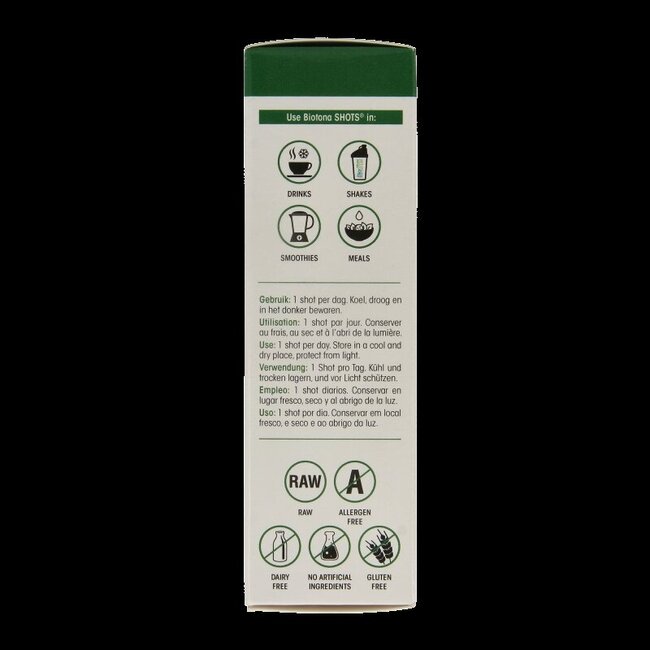 Shots de chlorelle et spiruline bio 2,2 g 20 pièces