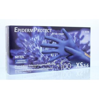 Epiderm Protect Nitriel onderzoekhandschoen poedervrij XS blauw 100 Stuks