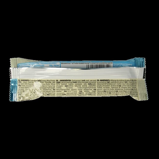 Barre hyperprotéinée cookie chocolat blanc 60 grammes