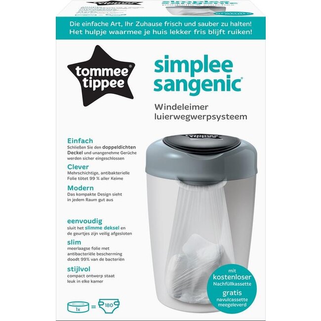Simplee sangenic tub grey 1 Stuks