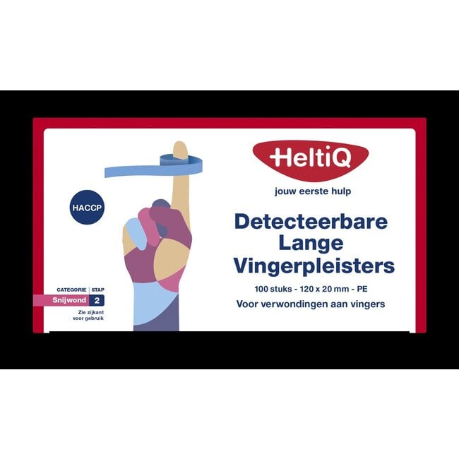 Detect vingerpleister lang PE 120 x 20mm 100 Stuks