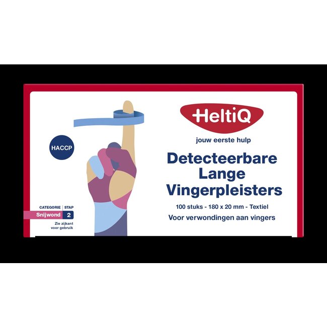 Detect vingerpleister lang textiel 180 x 20mm 100 Stuks