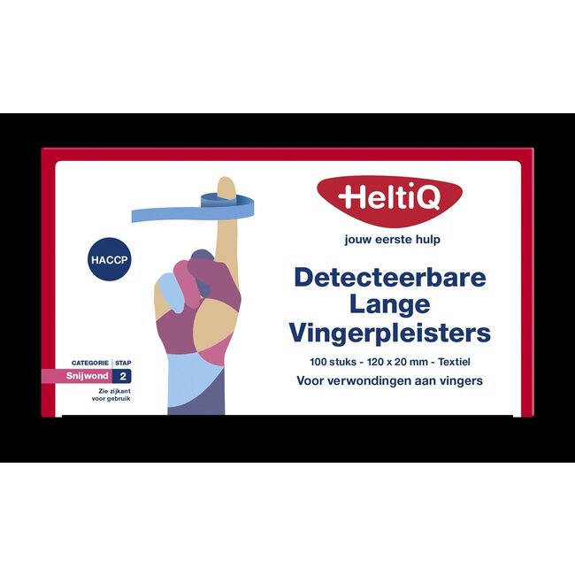 Detect vingerpleister lang textiel 120 x 20mm 100 Stuks