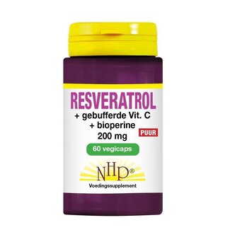 NHP Resveratrol 200mg/Vitamine C/Bioperine puur 60 Vegetarische capsules