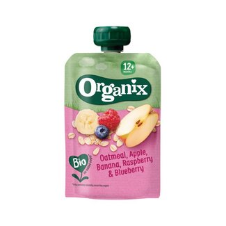 Organix Knijpfruit havermout appel banaan framb 12+M bio 100 Gram