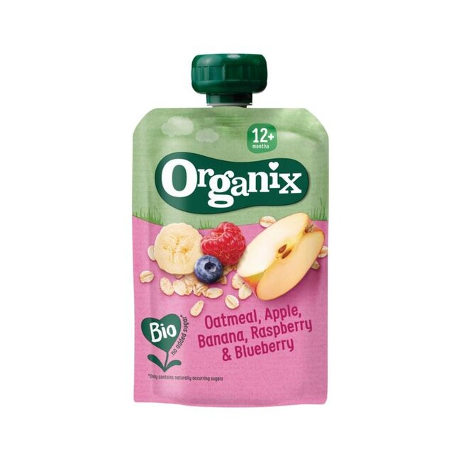 Knijpfruit havermout appel banaan framb 12+M bio 100 Gram