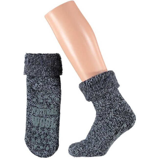 Slofsok anti slip unisex donker blauw maat 39-42 1 Paar