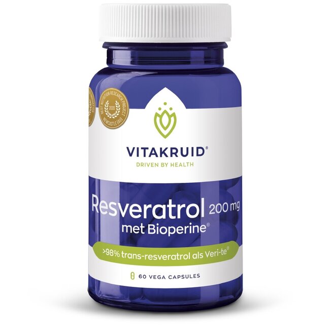 Resveratrol (Veri-te) 200 mg met Bioperine 60 Vegetarische capsules