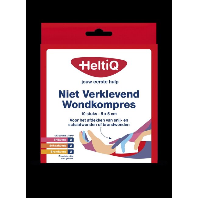 Wondkompres 5 x 5 niet verklevend 10 Stuks