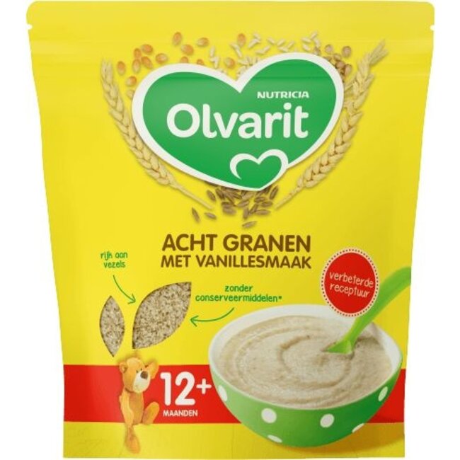 Ontbijtpap 8 granen vanille 12+ maanden 200 Gram