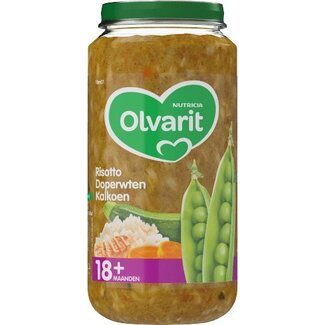 Olvarit Risotto doperwten kalkoen 18M01 250 Gram