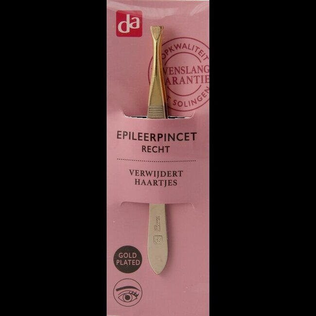 Pincet recht goldplated 1 Stuks
