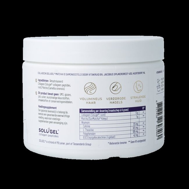 Matcha collageen sunmatcha & solgel 150 Gram