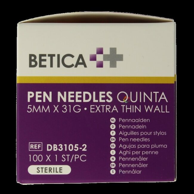 Pennaalden Quinta steriel 5mmx31g 100 Stuks