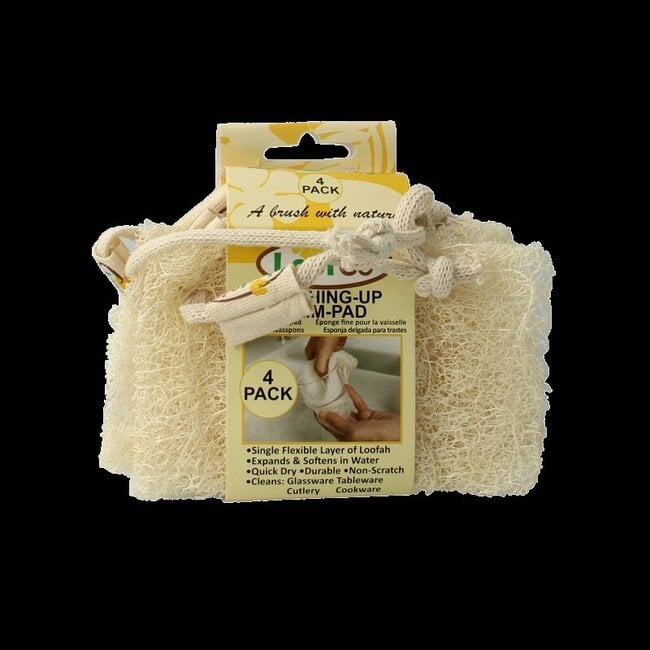 Schoonmaakspons loofah dun bio 4 Stuks