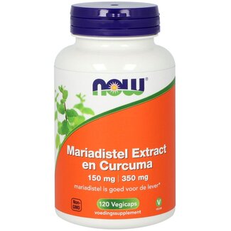 NOW Mariadistel extract  150mg en curcuma 350mg 120 Vegetarische capsules